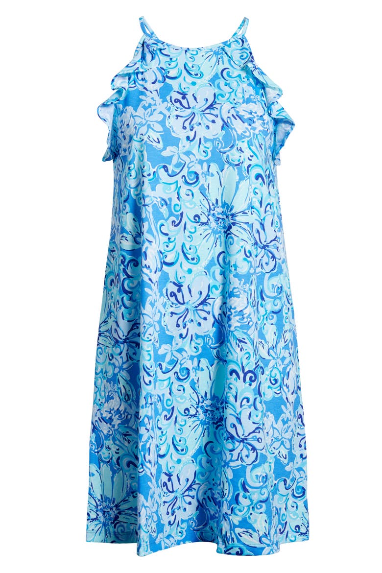 Billie Ruffle Swing Dress, Alternate, color, SALTWATER BLUE