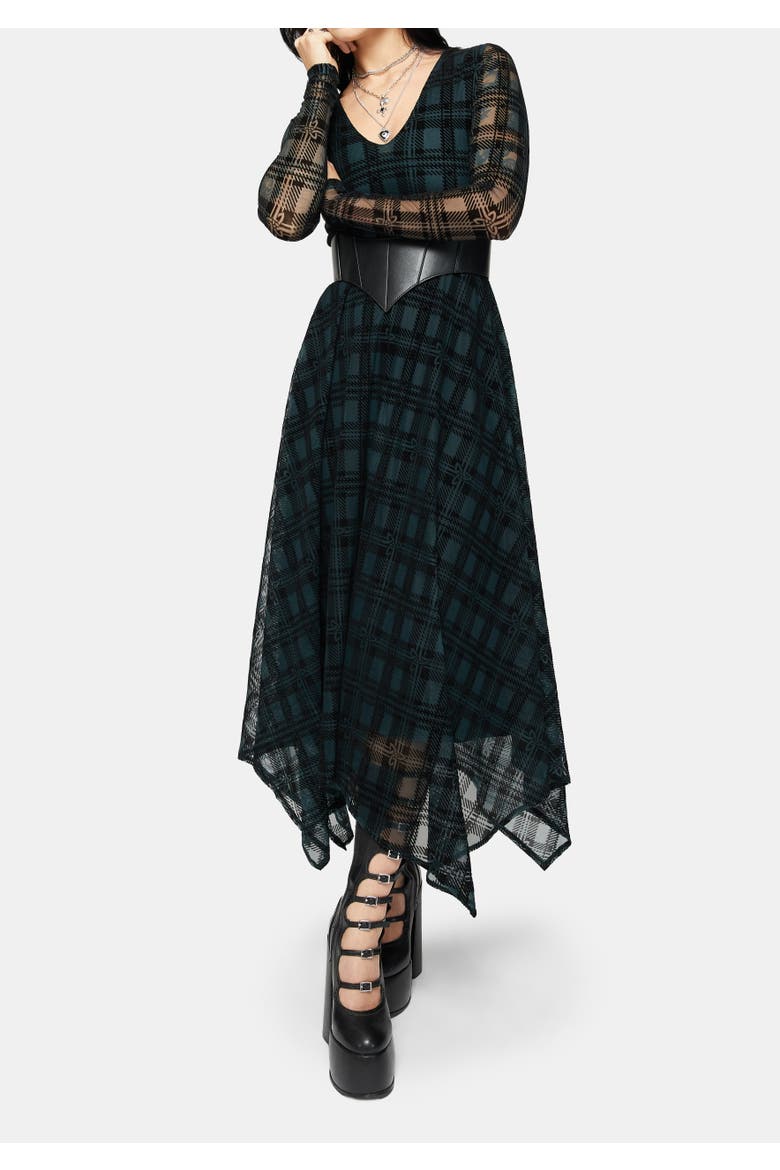 Hanky Hem Midi Dress, Main, color, Green