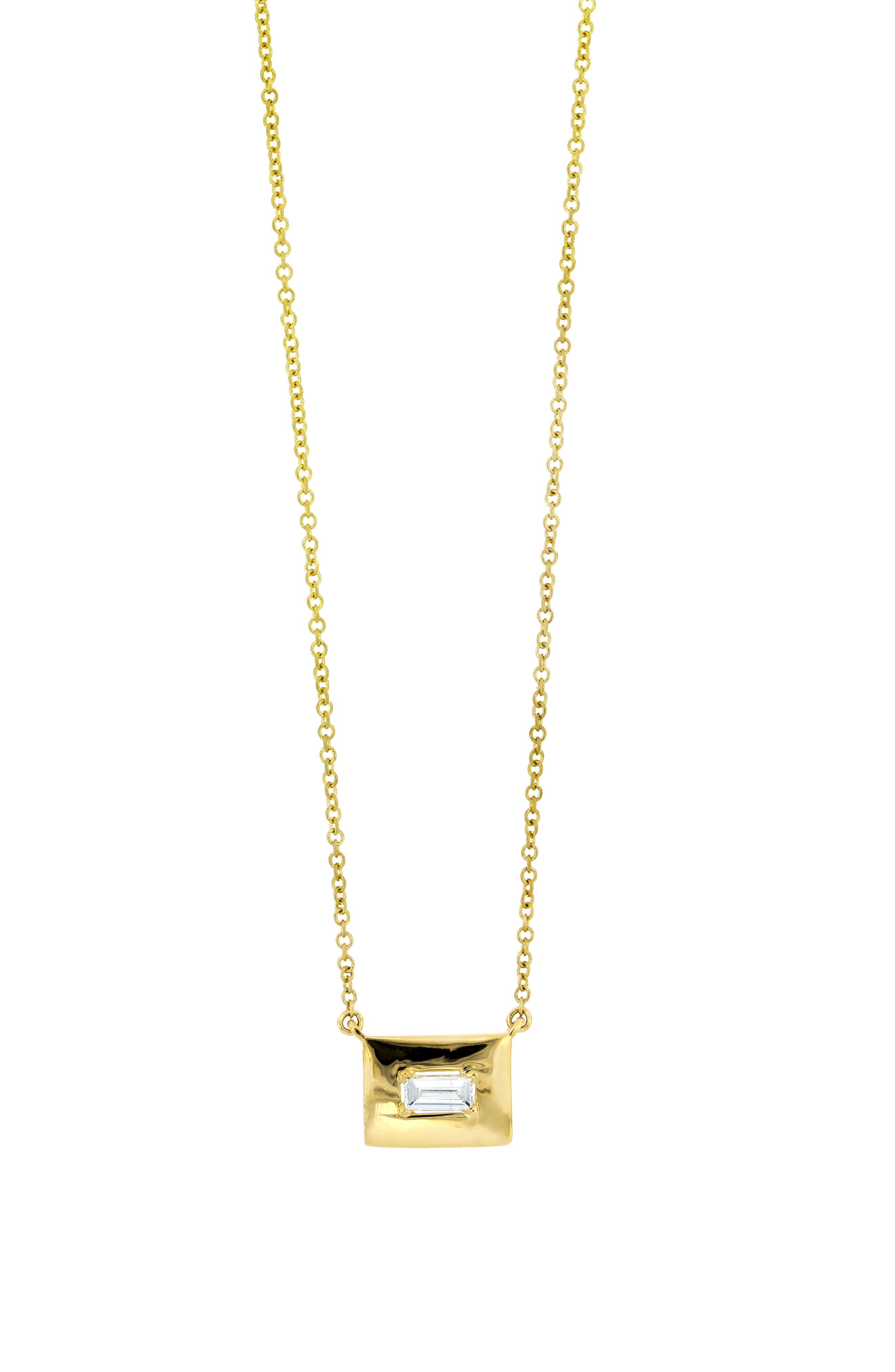 Bony Levy 18K Yellow Gold Baguette Diamond Pendant Necklace
