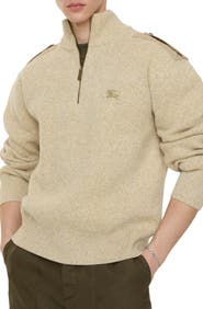 Burberry Wool Cashmere Half-zip Sweater