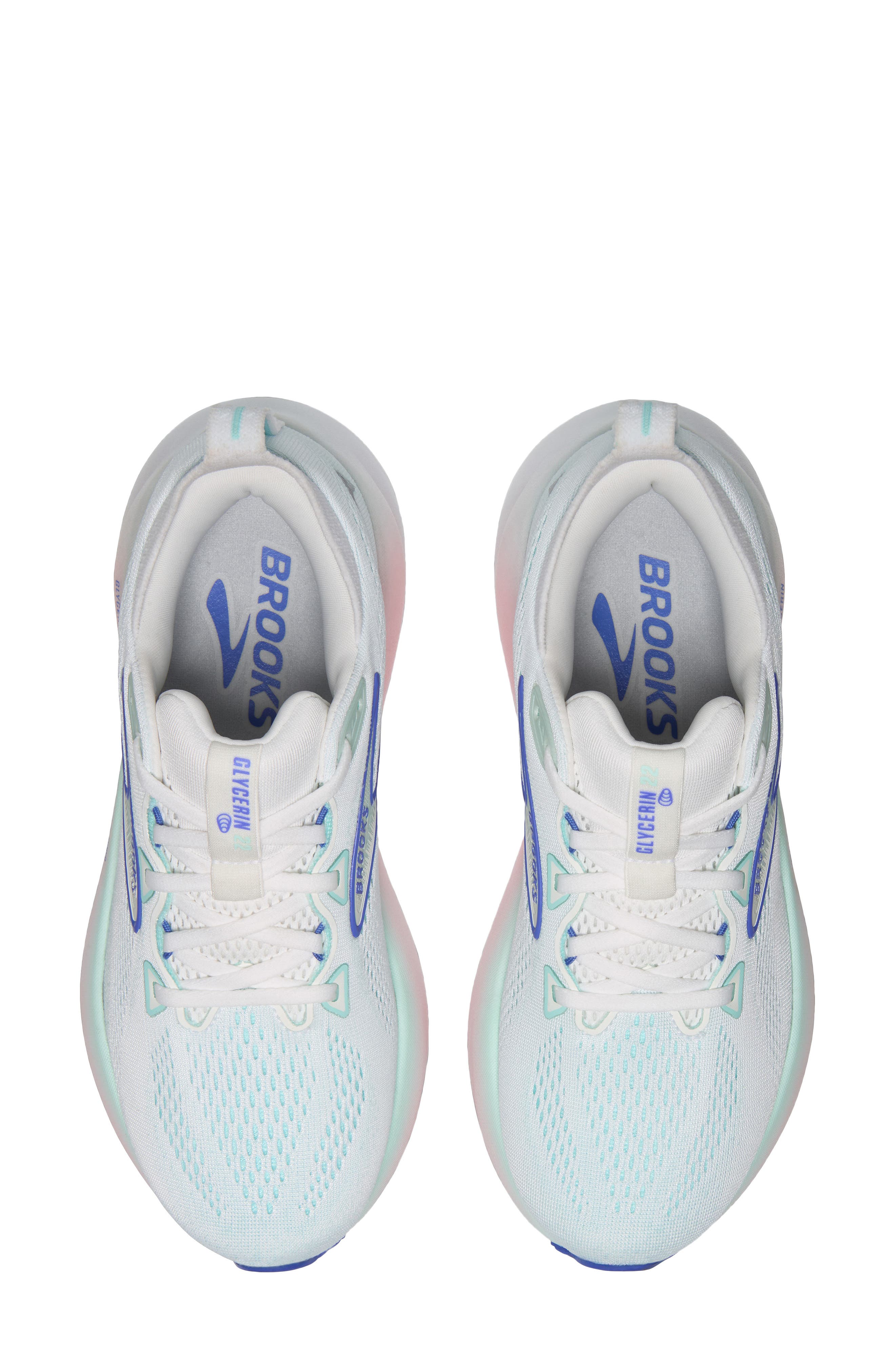 Brooks Glycerin 22 Running Shoe, Alternate, color, White/Limpet Shell/Amparo Blue