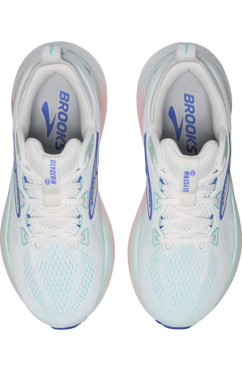 Brooks Glycerin 22 Running Shoe, Alternate, color, White/Limpet Shell/Amparo Blue