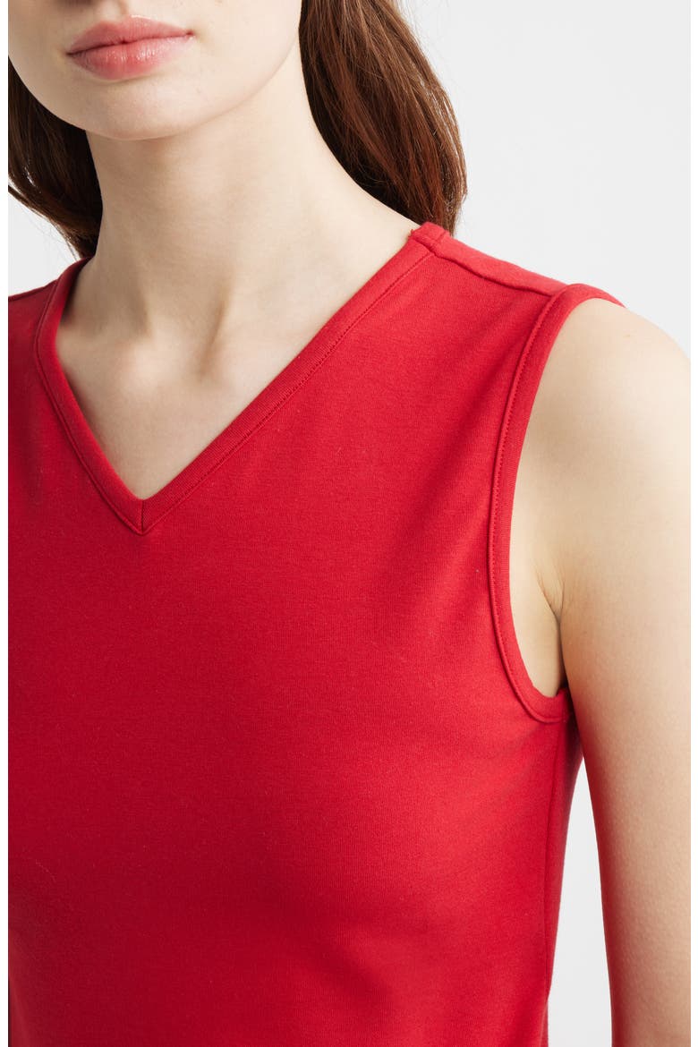 Wren Cotton V-Neck Tank, Alternate, color, LIPSTICK