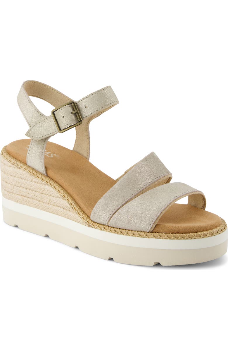TOMS Darya Platform Wedge Sandal, Main, color, Silver
