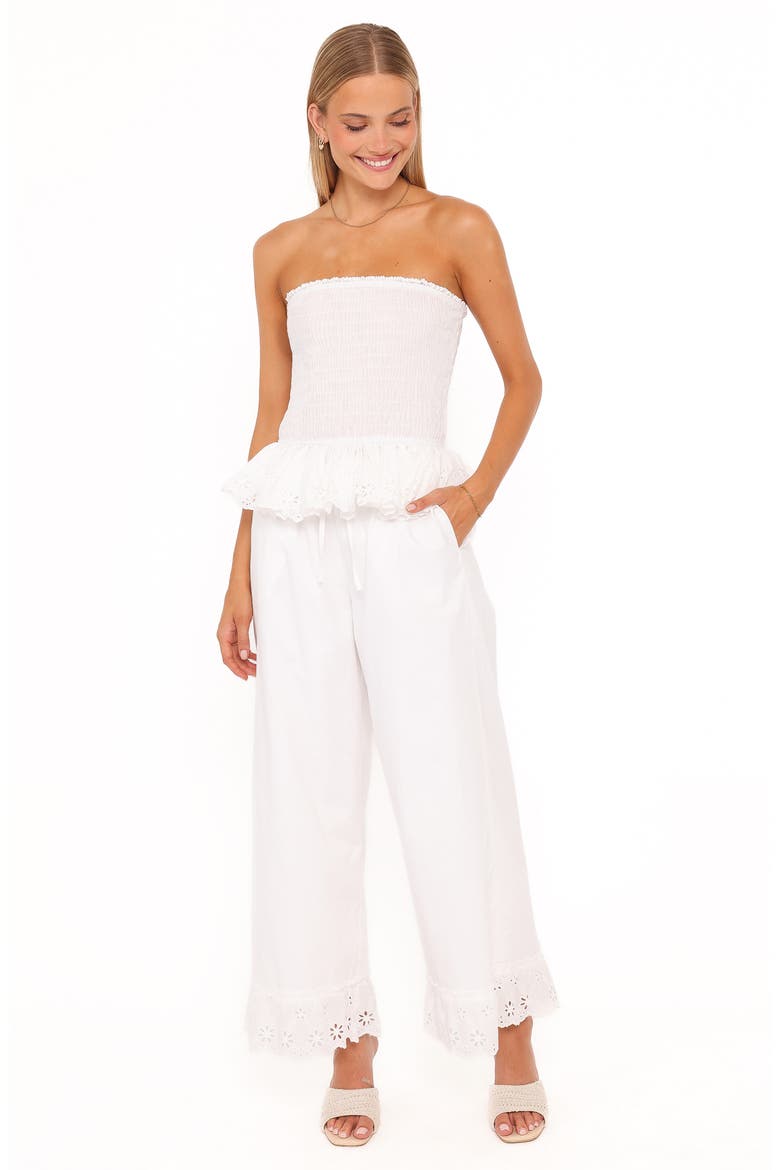 Stori Shirred Cotton Top, Alternate, color, WHITE BRODERIE