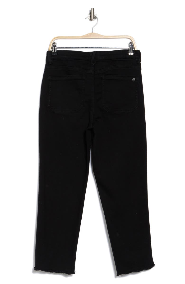 Democracy High Waist Fray Hem Crop Slim Straight Jeans, Alternate, color,