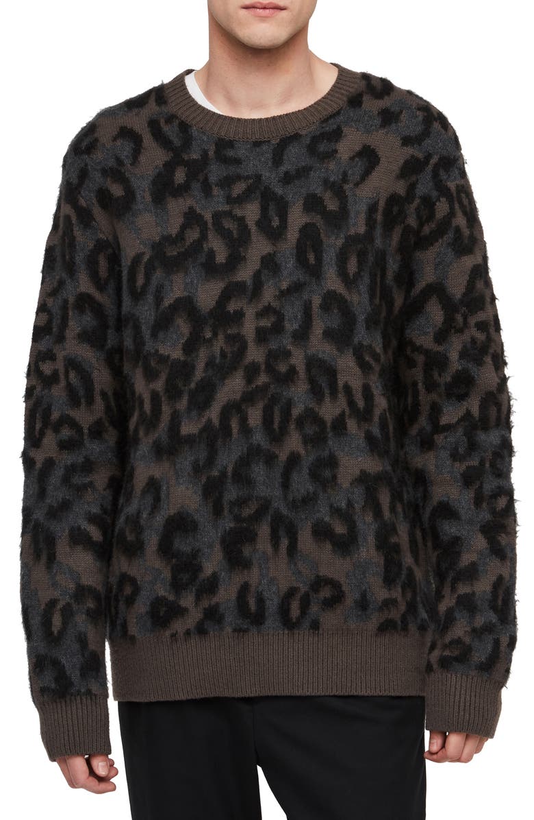 AllSaints Apex Slim Fit Crewneck Sweater, Main, color,