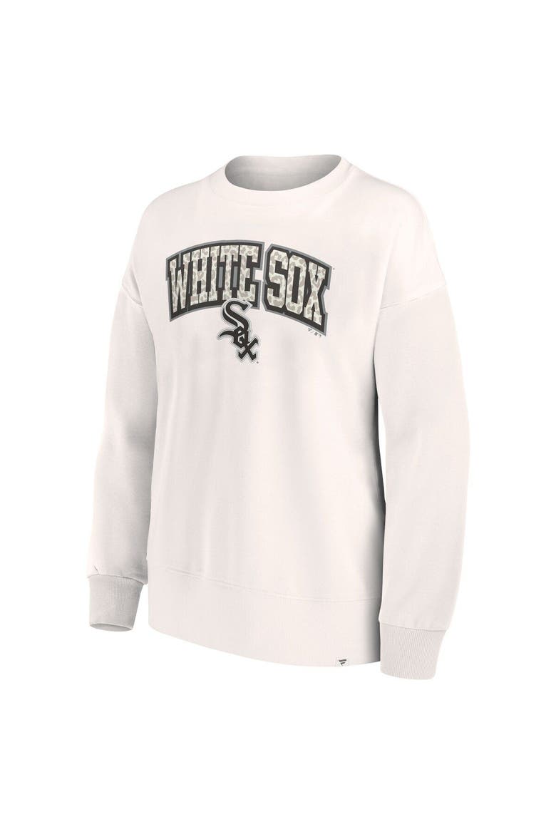 Women's Fanatics Branded Cream Chicago White Sox Leopard Pullover Sweatshirt, Alternate, color, Cream