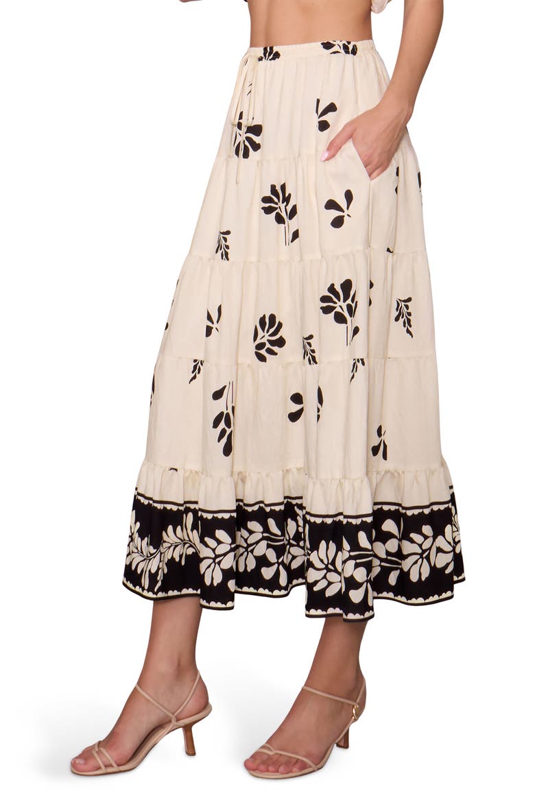 Midi Skirt, Alternate, color, BONE BLACK FLORAL