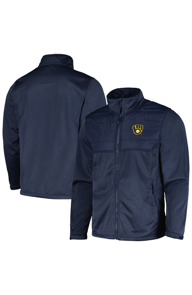 DUNBROOKE Men's Dunbrooke Heather Navy Milwaukee Brewers Explorer Full-Zip Jacket, Main, color, Heather Navy