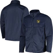 DUNBROOKE Men's Dunbrooke  Heather Navy Milwaukee Brewers Explorer Full-Zip Jacket