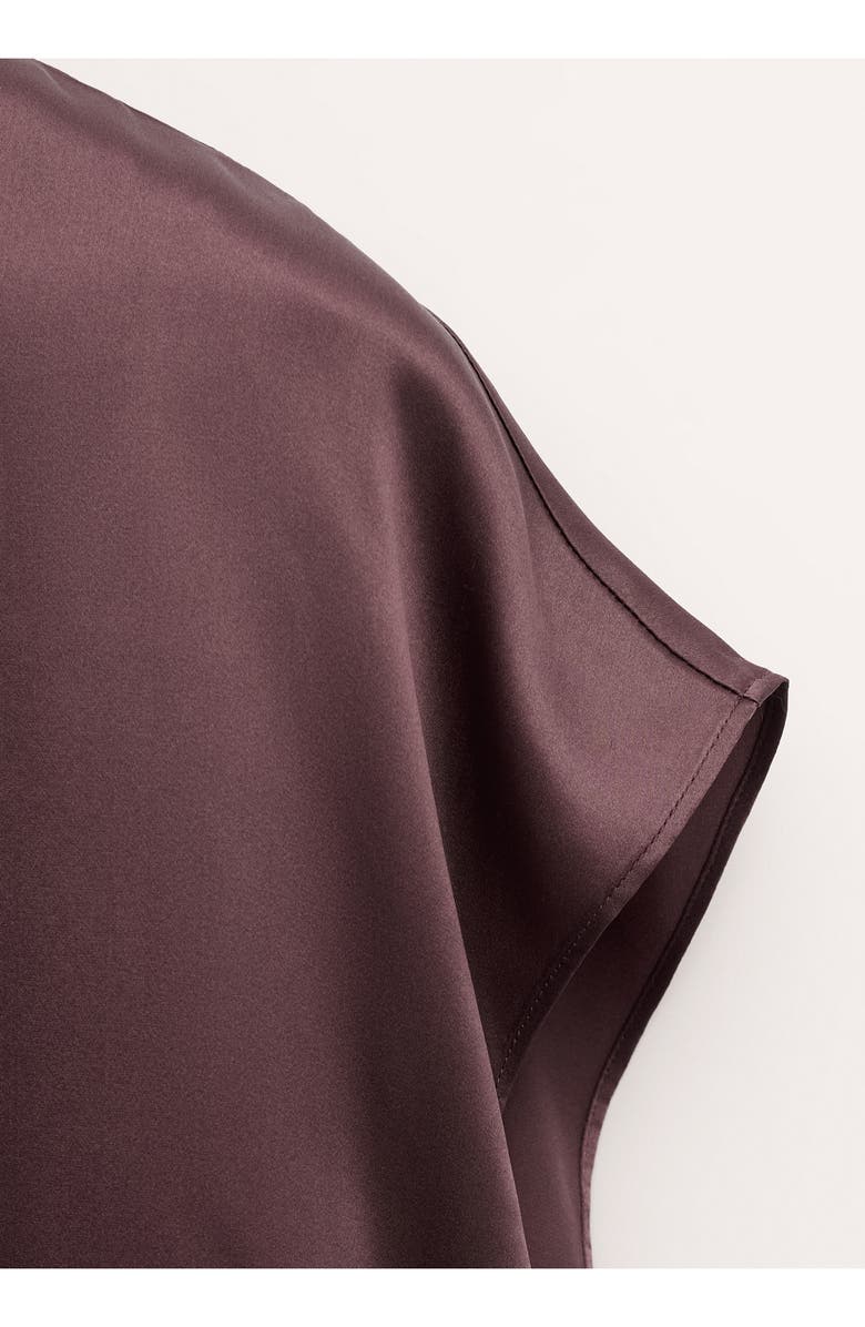 MANGO Mock Neck Silk Satin Top, Alternate, color,