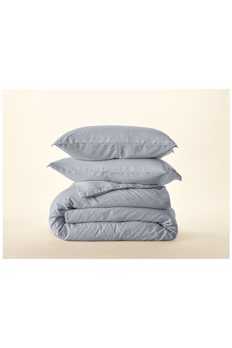 Luxury Lyocell & Linen Duvet Cover & Sham Set, Alternate, color, GREY DRIZZLE