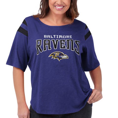 Women's G-III 4Her by Carl Banks Purple Baltimore Ravens Plus Size Linebacker T-Shirt
