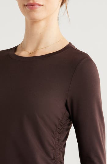 Ruched Long Sleeve T-Shirt