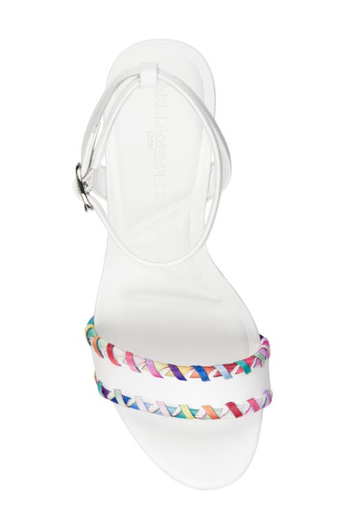 Karl Lagerfeld Paris Haden Ankle Strap Platform Sandal In Bright White