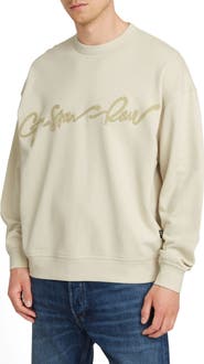 G-STAR Chenille G-Script Loose Organic Cotton Crewneck Sweatshirt