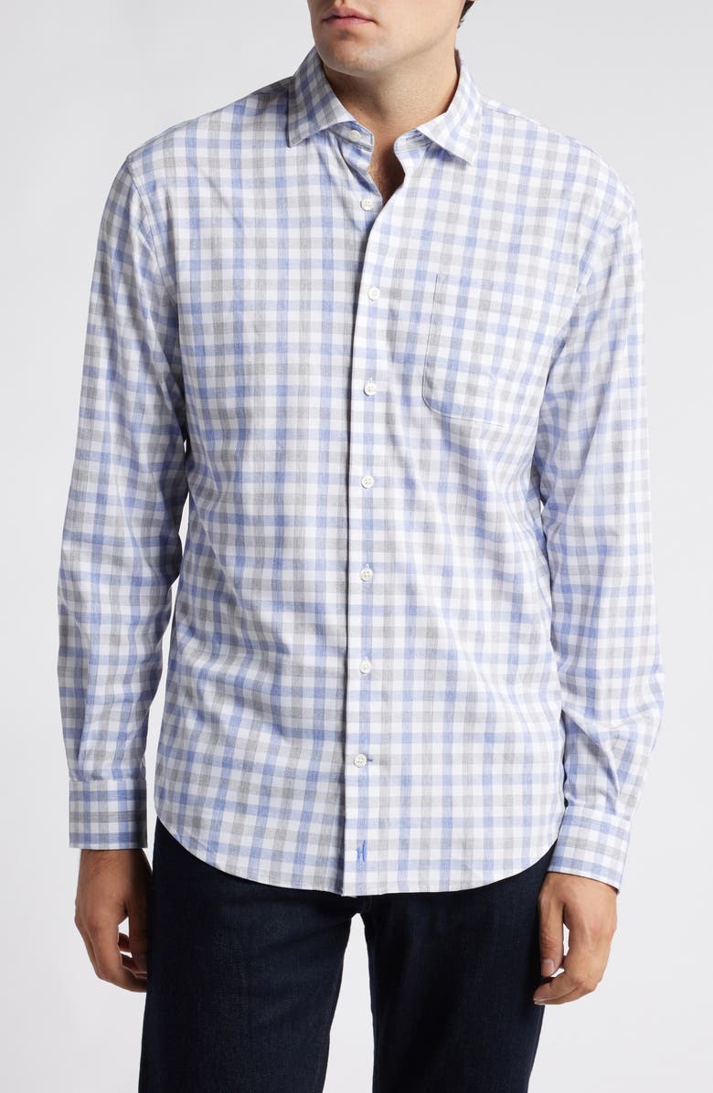 johnnie-O McArthur Check Performance Button-Down Shirt, Main, color, 