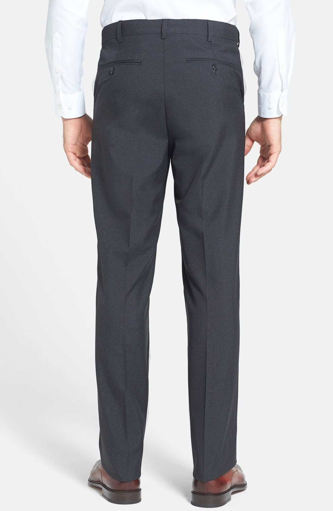 Self Sizer Waist Plain Weave Flat Front Washable Trousers - image 4