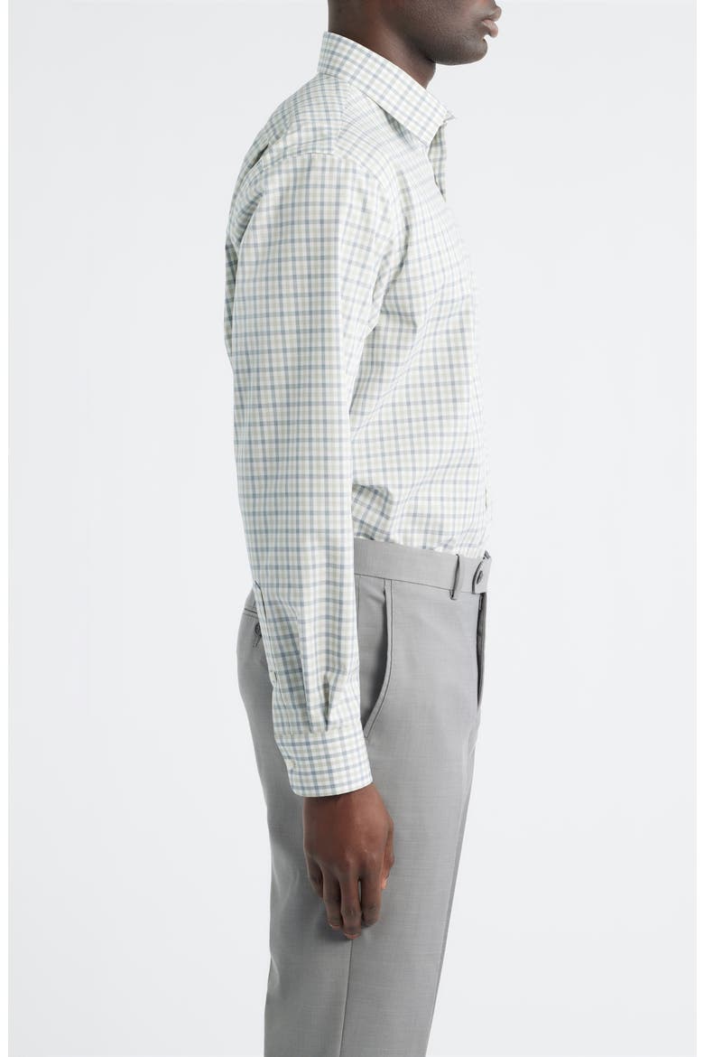 Traditional Fit Check Non-Iron Cotton Dress Shirt, Alternate, color, GREEN ODRANA GINGHAM