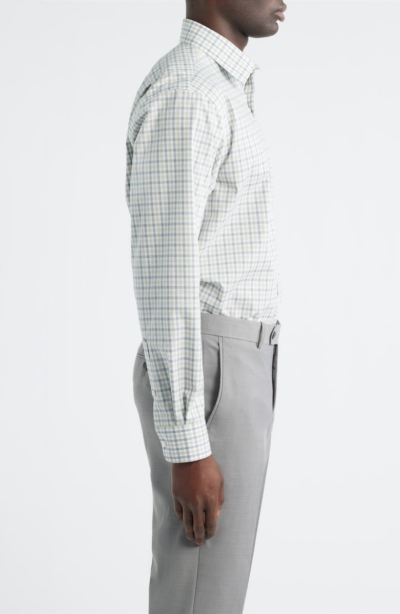 Nordstrom Traditional Fit Check Non-Iron Cotton Dress Shirt, Alternate, color, Green Odrana Gingham