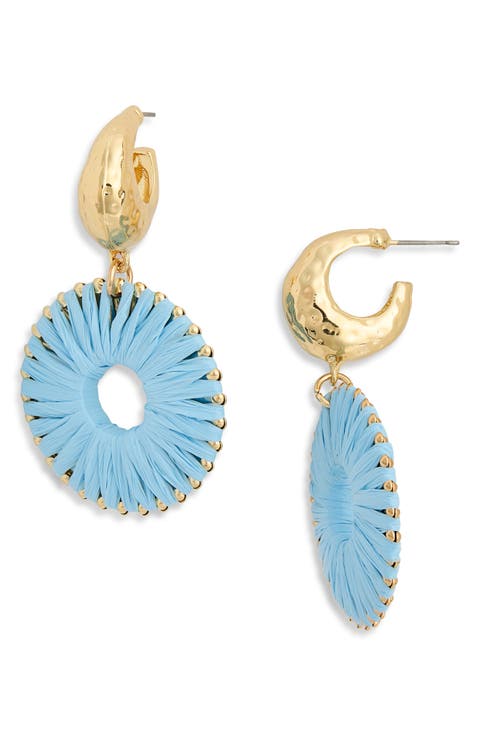 Raffia Wrap Drop Earrings