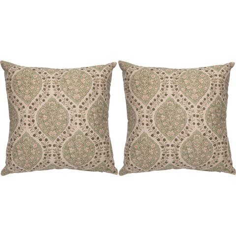 Block Print Ogee Pillow - Set of 2