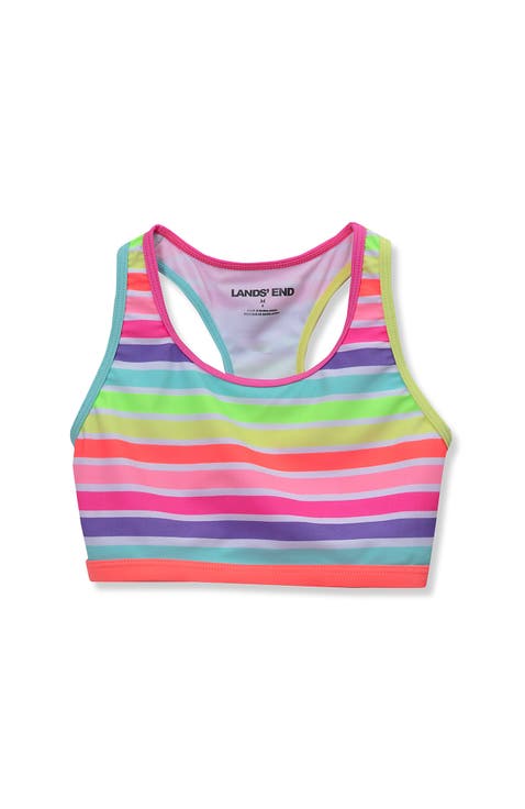 Girls Chlorine Resistant Contrast Racer Back Bikini Top