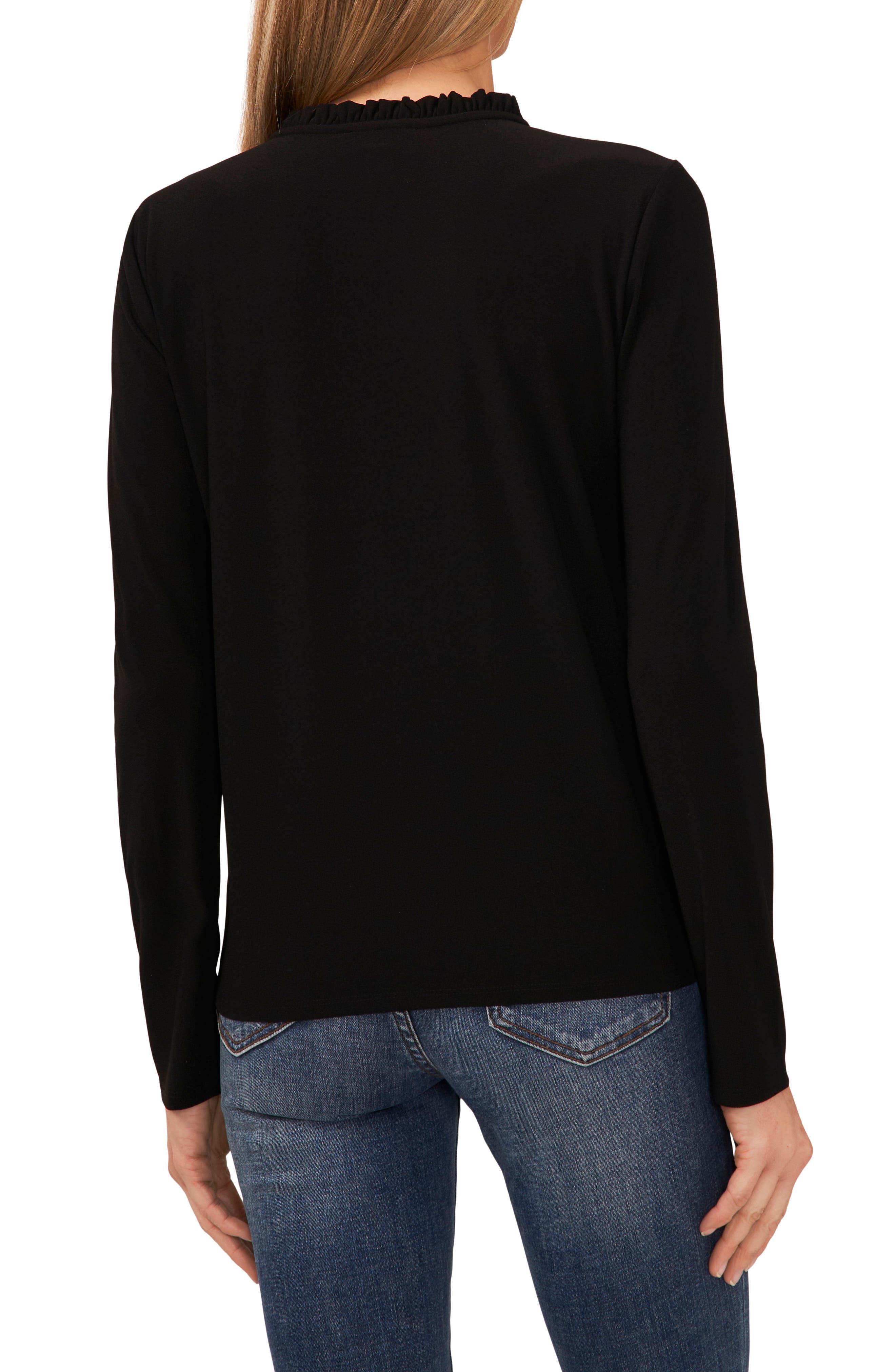 Ruffle Trim Knit Henley - image 2