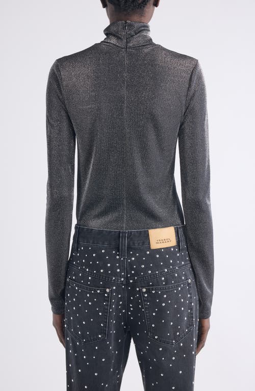 Isabel Marant Étoile Hadia Metallic Turtleneck Top In Gray