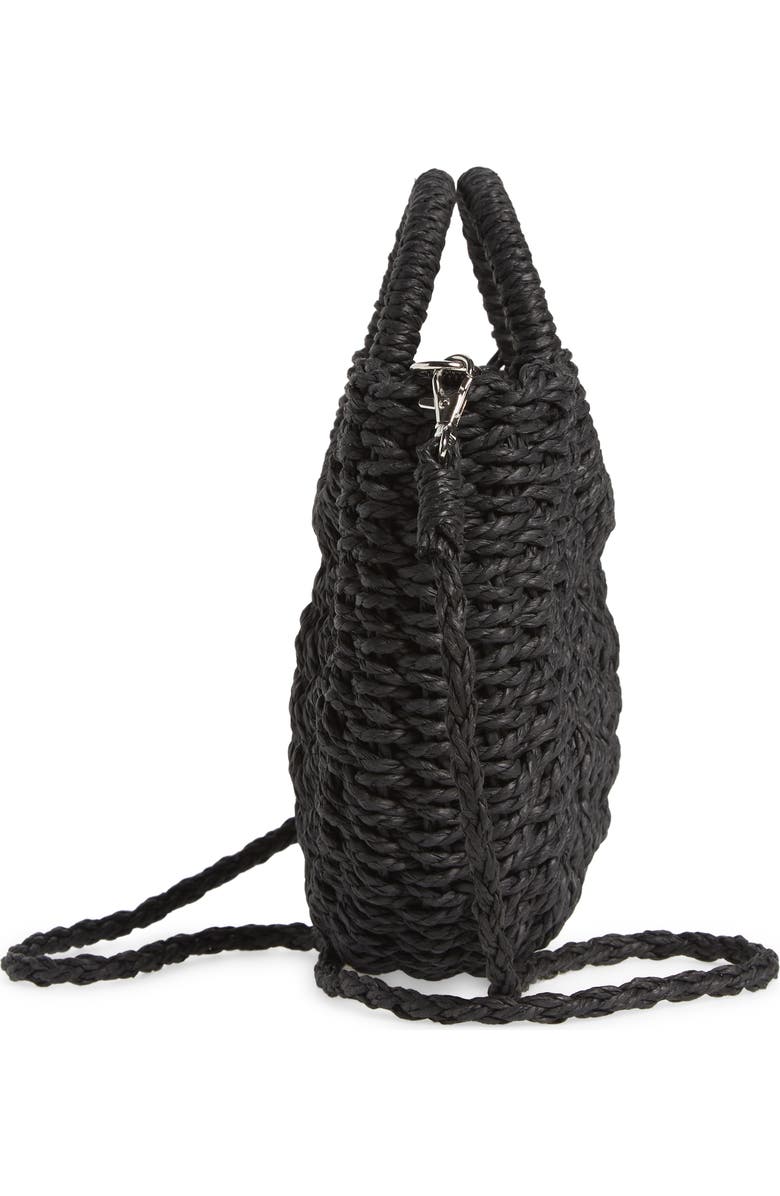 Mali + Lili Straw Half Moon Crossbody Bag, Alternate, color,