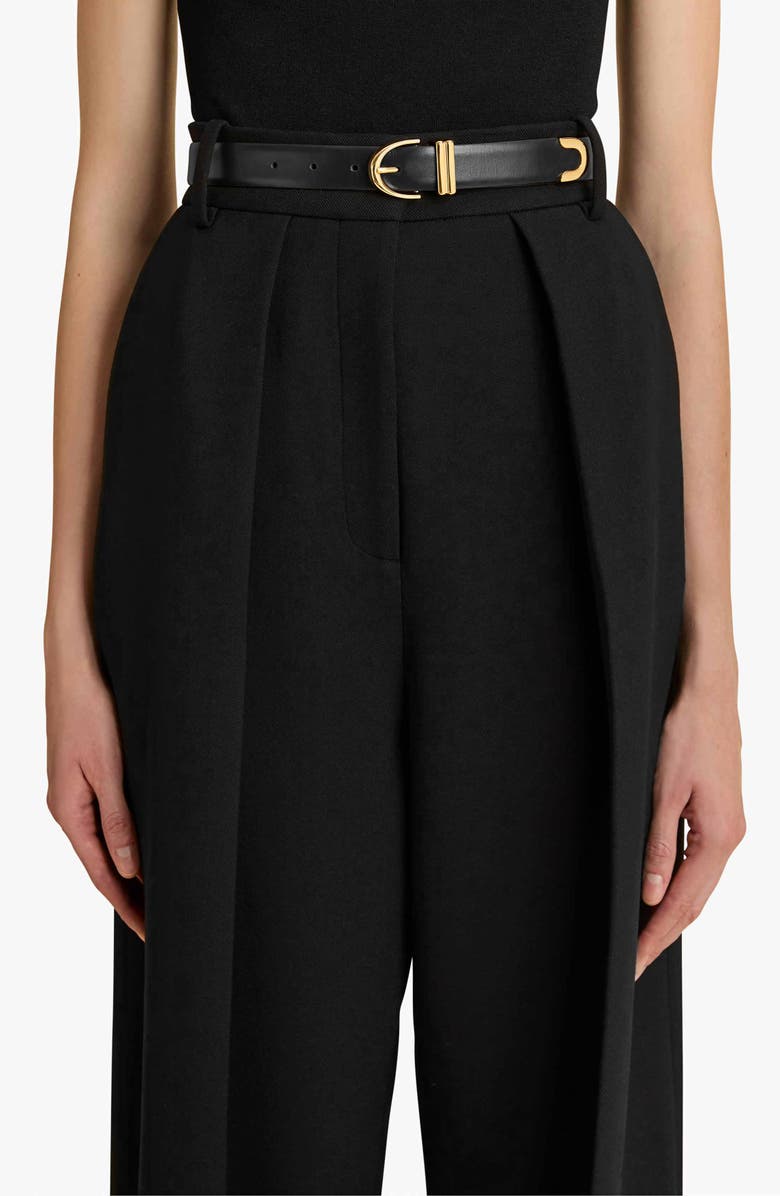 Khaite Bambi Skinny Leather Belt, Alternate, color, Black