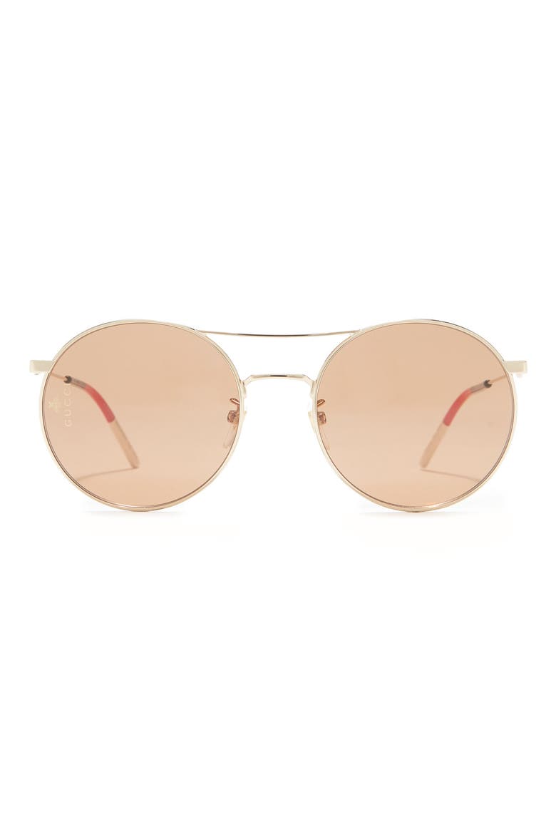 56mm Round Sunglasses, Main, color, GOLD