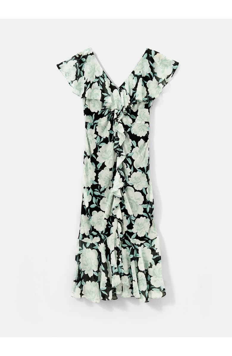 MINT VELVET Floral Print Ruffle Maxi Dress, Alternate, color, Green