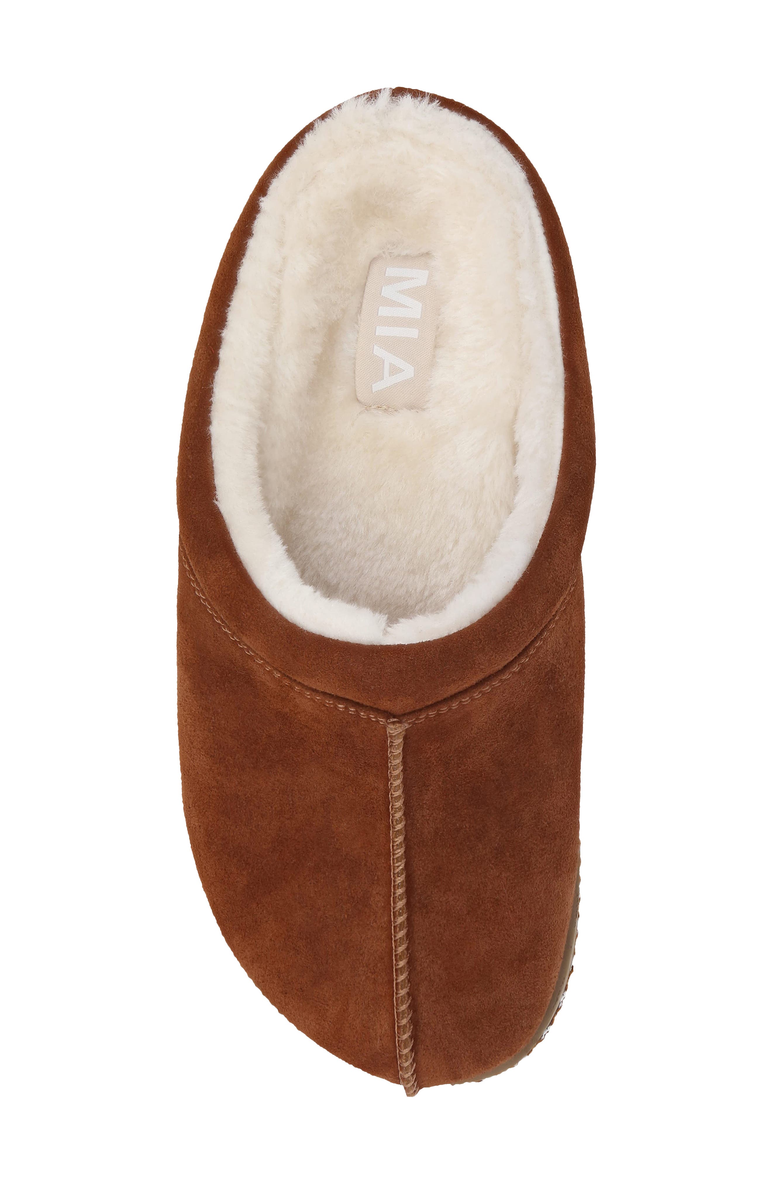 Villas Faux Shearling Clog, Alternate, color, COGNAC