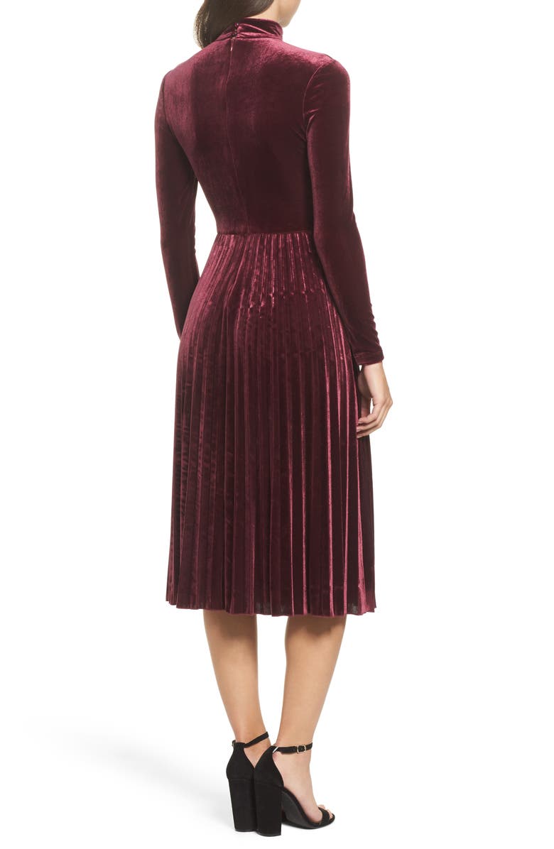 Maggy London Velvet Midi Dress, Alternate, color,