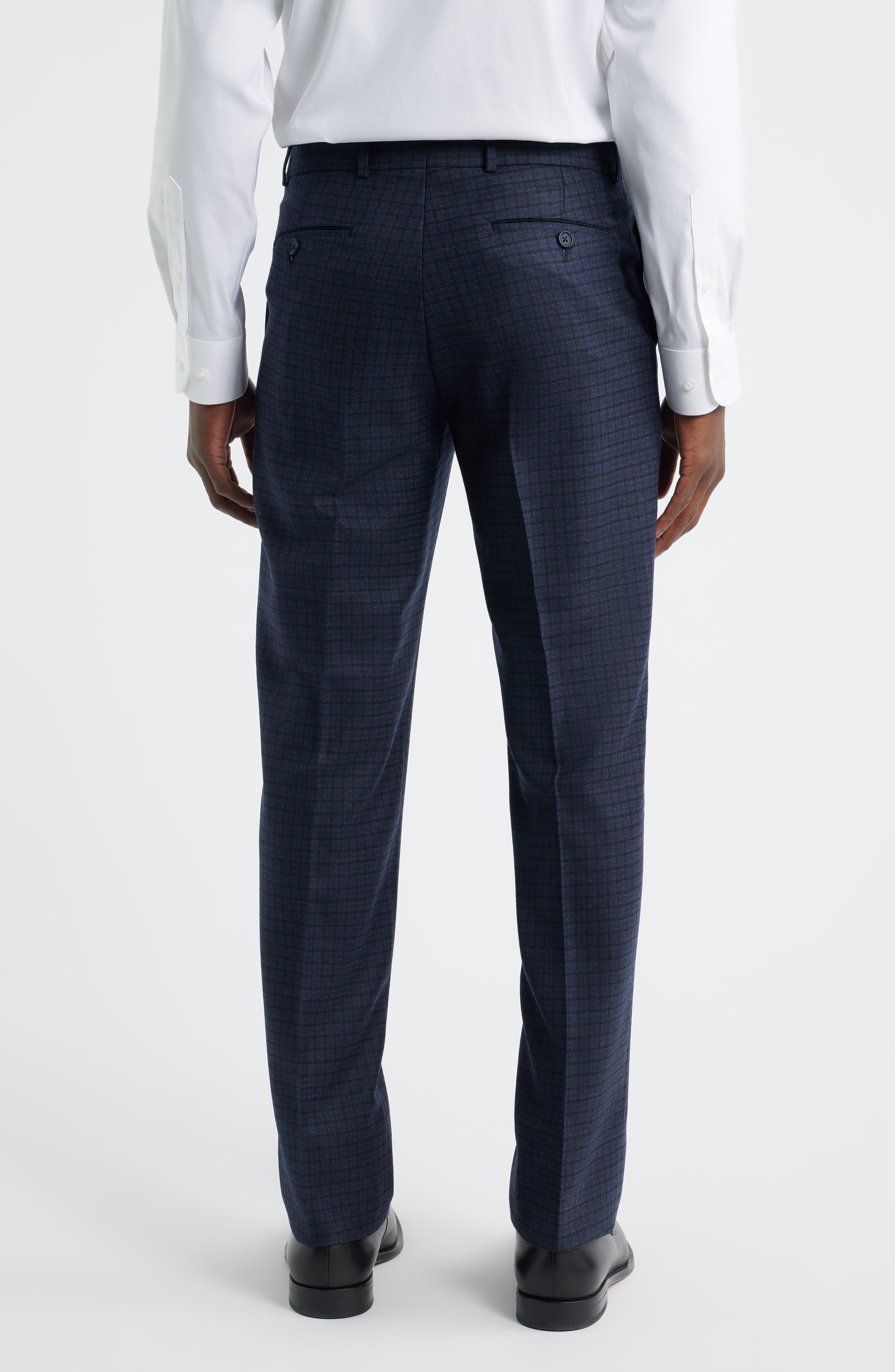 Multicolor Check Wool Dress Pants - image 2