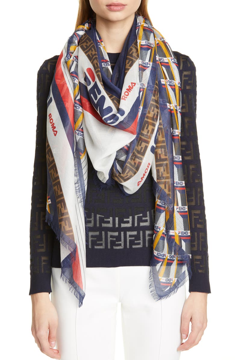 Fendi x FILA Print Maxi Stole, Alternate, color,