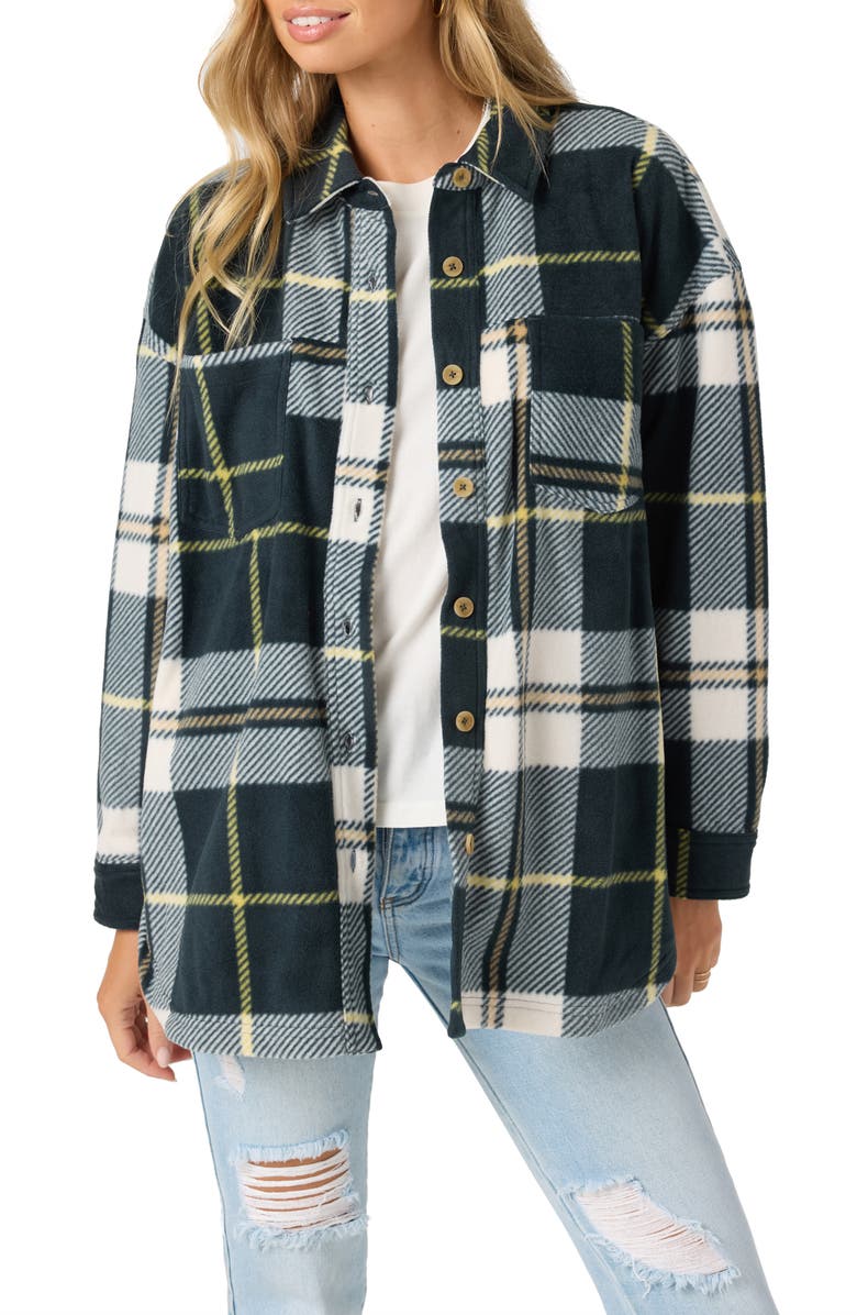 O'Neill Rune Oversize Superfleece Shirt Jacket, Main, color, Slate