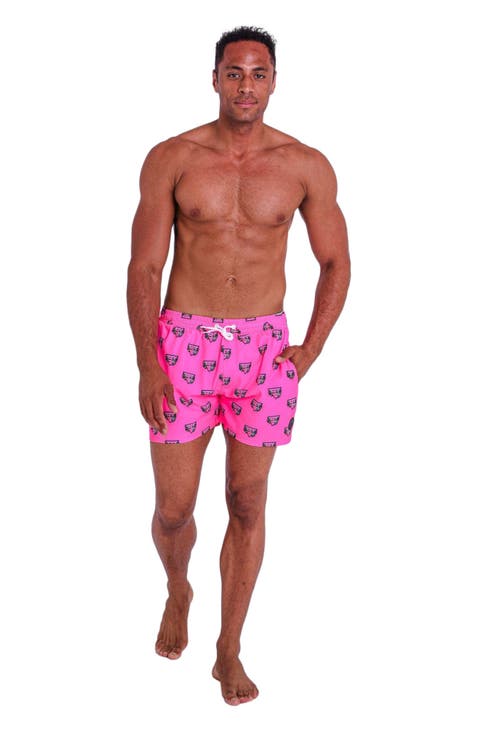 Baewatch Neon Pink Men's Swim Shorts