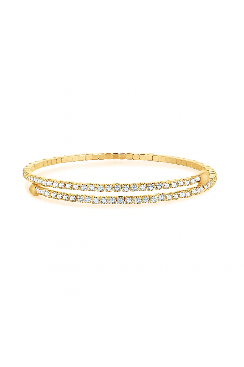 Gold-Tone Wrap Around Crystal Bracelet, Main, color, Gold