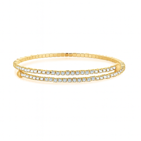 Gold-Tone Wrap Around Crystal Bracelet