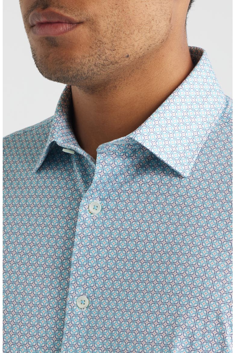 James OoohCotton® Geo Print Button-Up Shirt, Alternate, color, TEAL