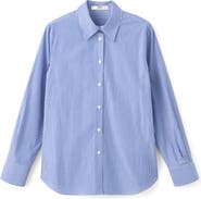 MANGO Stripe Poplin Button-Up Shirt