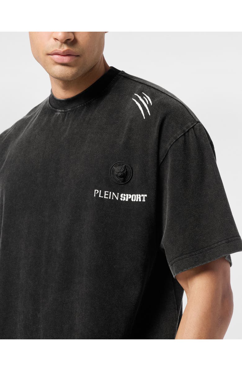 PLEIN SPORT Cotton Round Neck T-Shirt Cold Dye, Alternate, color, Black