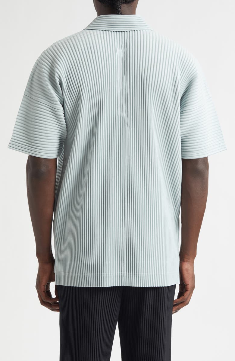 Homme Plissé Issey Miyake Monthly Colors June Pleated Polo, Alternate, color, Boboli Moss Ash