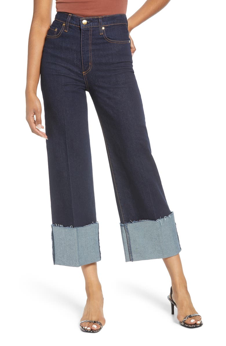 Nobody Denim Milla Cuffed Hem Wide Leg Crop Jeans, Main, color, 