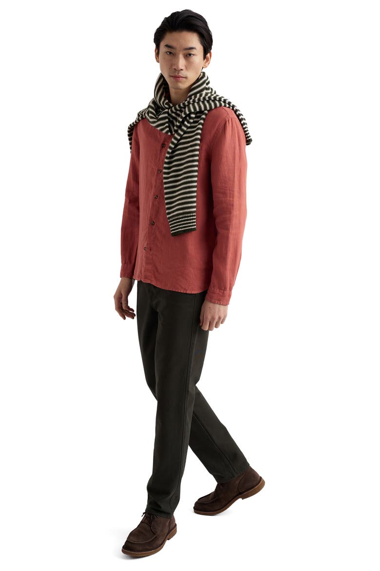 Curator Slub Linen Button-Up Shirt, Alternate, color, DUSTY COPPER