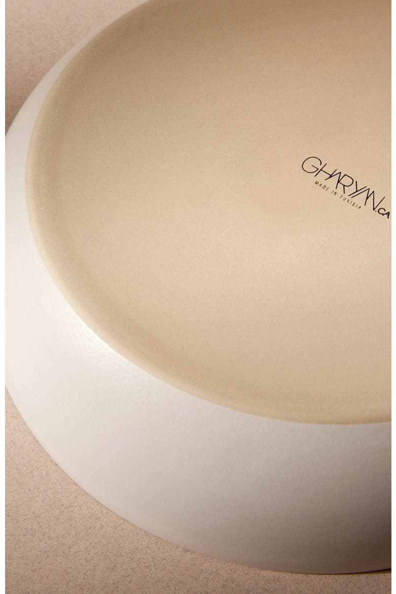 Shallow Stoneware Serving Bowl, Alternate, color, White