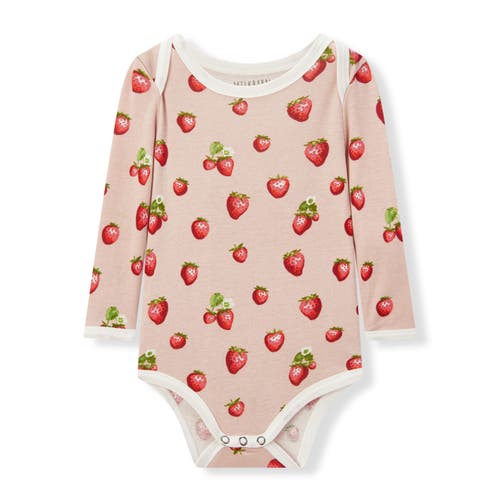 Milkbarn Organic Cotton Long Sleeve One Piece In Red